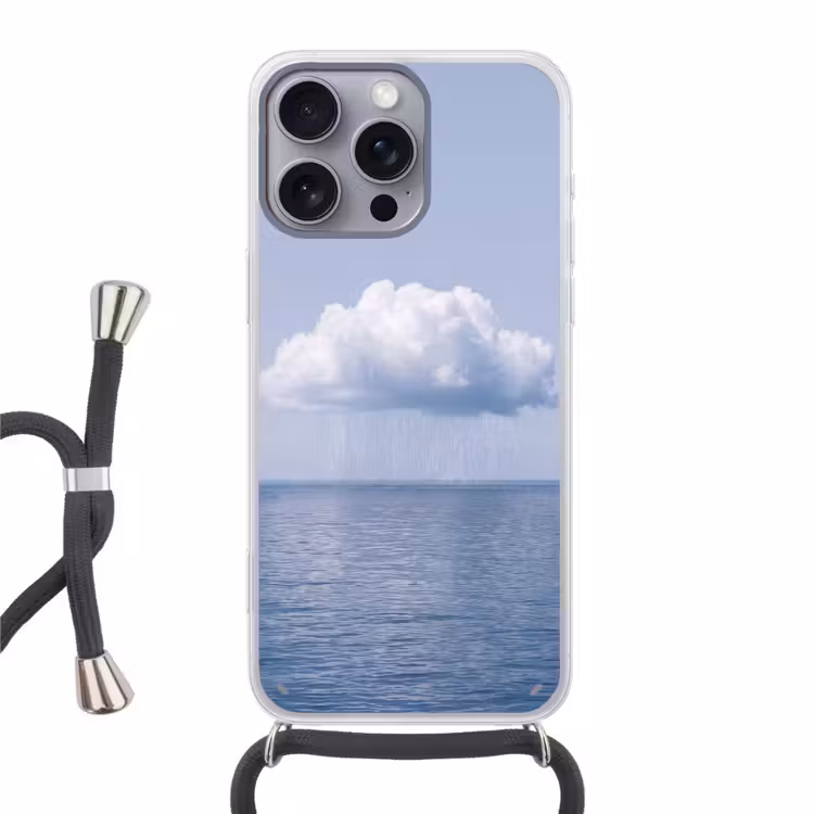 Handyhülle mit Band - Wolke – Regen – Natur - Wolk - Regen - Natuur Hoesje iPhone 16 Pro Max met koord klein