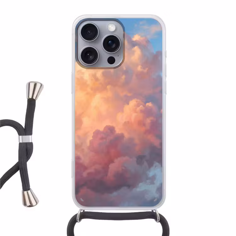 Wolken - Lucht - Natuur - Abstract - Kleurrijk Hoesje iPhone 16 Pro Max met koord klein -3d