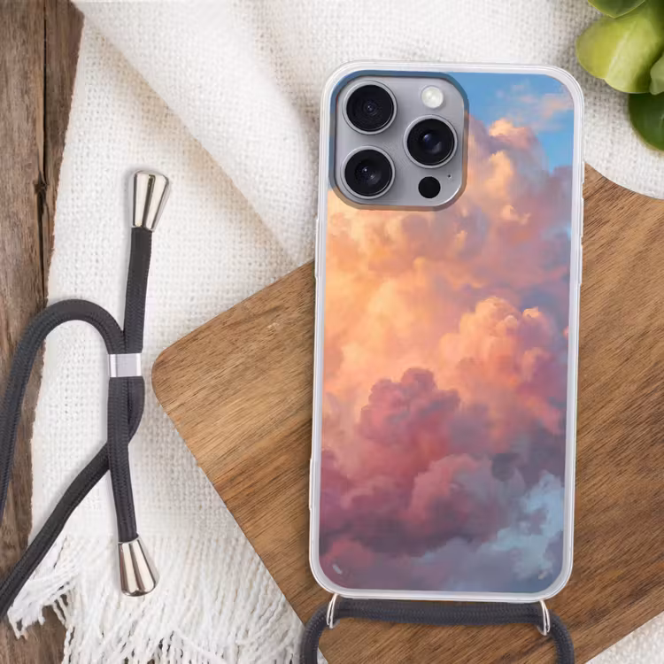 Wolken - Lucht - Natuur - Abstract - Kleurrijk Hoesje iPhone 16 Pro Max met koord klein -sfeer4