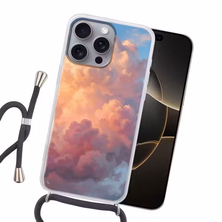 Wolken - Lucht - Natuur - Abstract - Kleurrijk Hoesje iPhone 16 Pro Max met koord klein -sfeer1