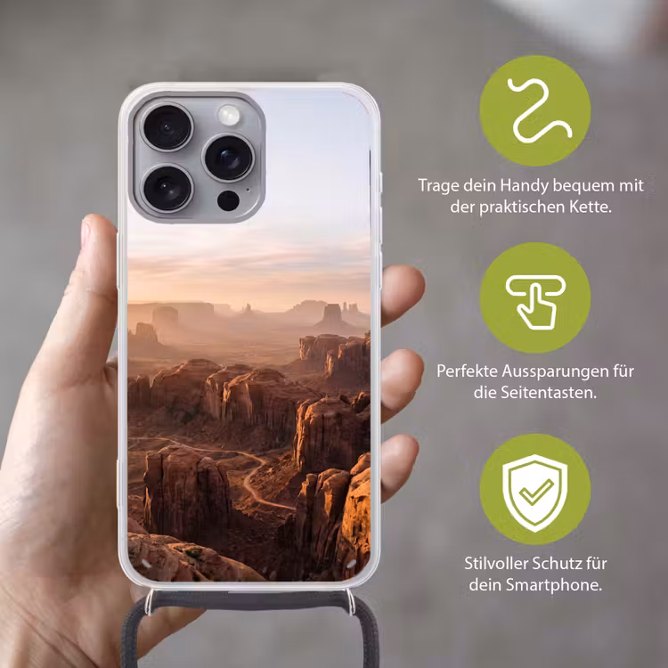 Woestijn - Landschap - Natuur Hoesje iPhone 16 Pro Max met koord klein -sfeer2_DE