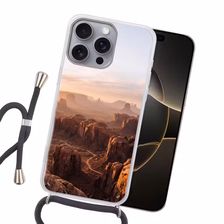 Woestijn - Landschap - Natuur Hoesje iPhone 16 Pro Max met koord klein -sfeer1