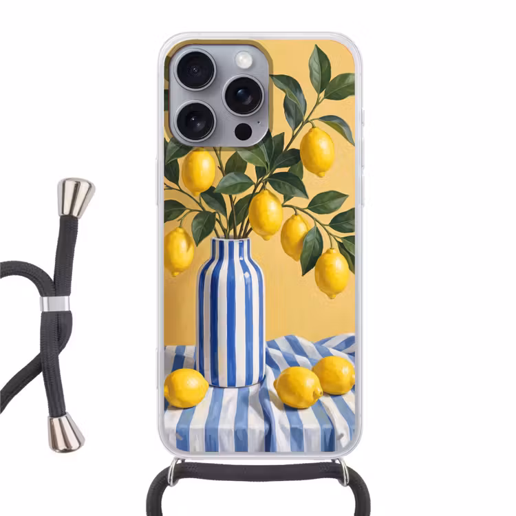 Handyhülle mit Band - Zitrone – Stillleben – Modern - Citroen - Stilleven - Modern Hoesje iPhone 16 Pro Max met koord klein