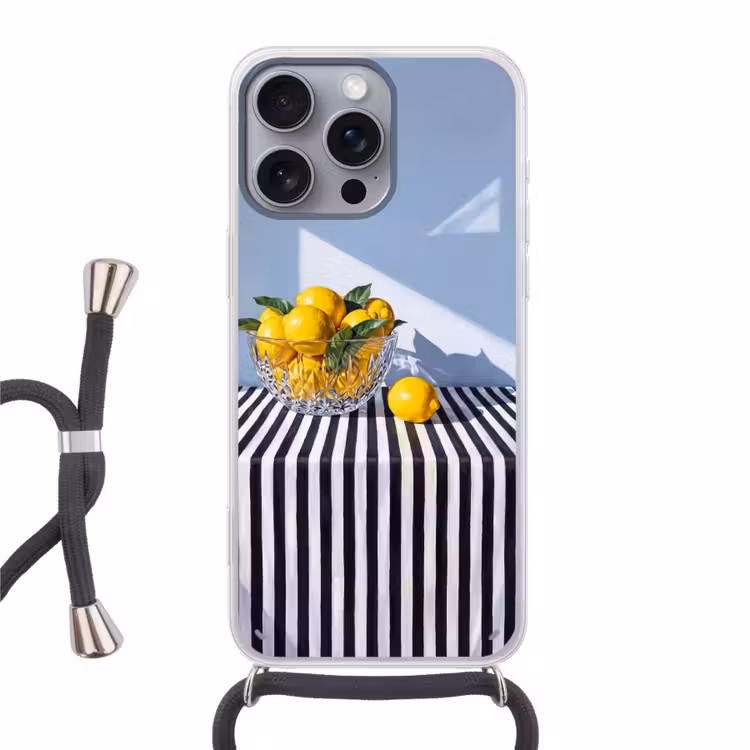 Handyhülle mit Band - Zitronen – Obst – Gelb - Citroenen - Fruit - Geel Hoesje iPhone 16 Pro Max met koord klein