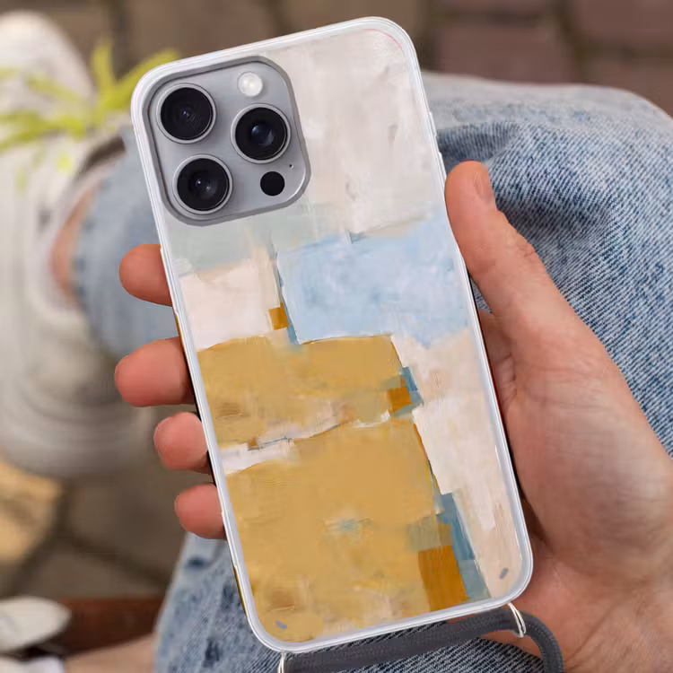Abstract - Kleuren - Kunst - Modern - Blauw Hoesje iPhone 16 Pro Max met koord klein -sfeer3