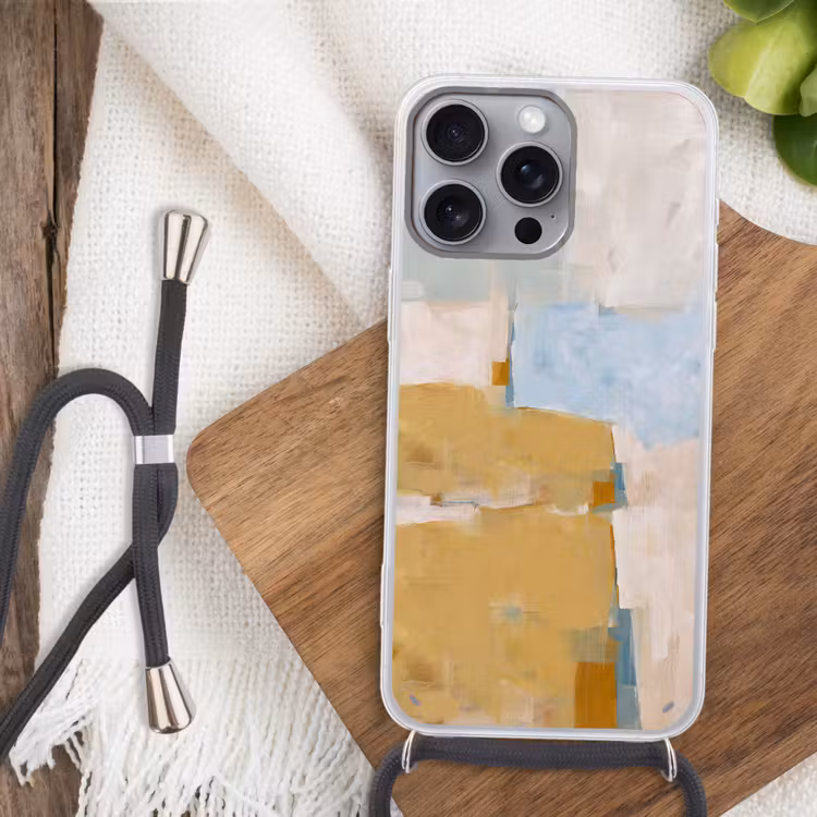 Abstract - Kleuren - Kunst - Modern - Blauw Hoesje iPhone 16 Pro Max met koord klein -sfeer4