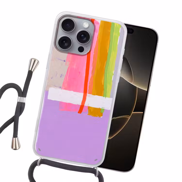 Abstract - Kleurrijk - Vormen - Modern - Kunst Hoesje iPhone 16 Pro Max met koord klein -sfeer1