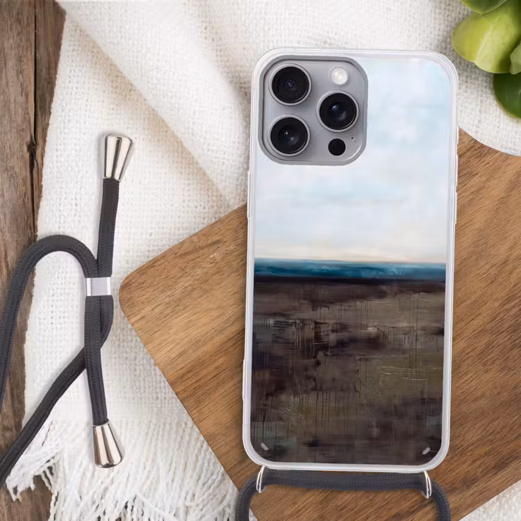 Abstract - Landschap - Horizon - Blauw - Modern Hoesje iPhone 16 Pro Max met koord klein -sfeer4