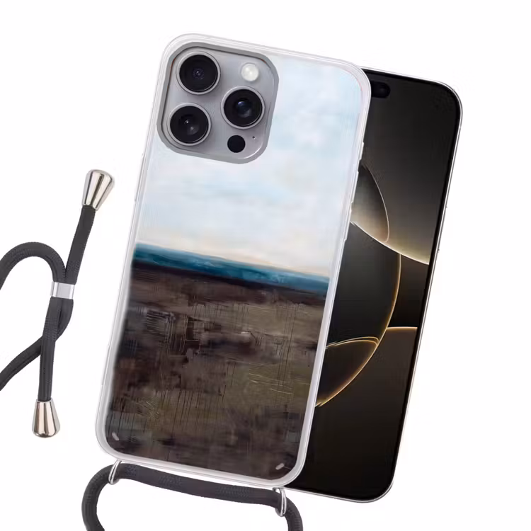 Abstract - Landschap - Horizon - Blauw - Modern Hoesje iPhone 16 Pro Max met koord klein -sfeer1