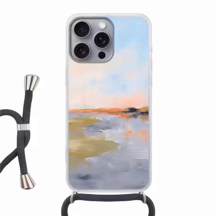 Abstract - Landschap - Horizon - Modern - Kleurrijk Hoesje iPhone 16 Pro Max met koord klein -3d
