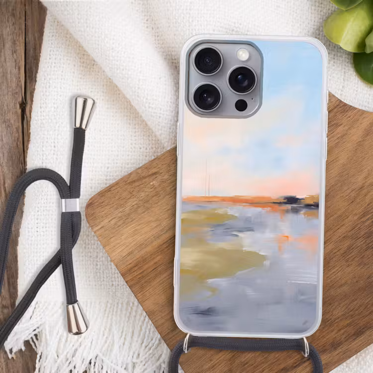 Abstract - Landschap - Horizon - Modern - Kleurrijk Hoesje iPhone 16 Pro Max met koord klein -sfeer4