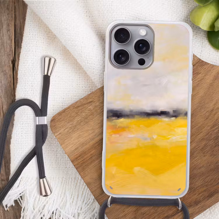 Abstract - Landschap - Modern - Geel Hoesje iPhone 16 Pro Max met koord klein -sfeer4