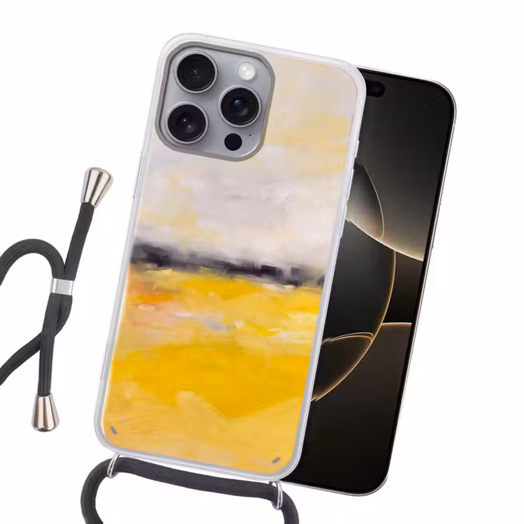 Abstract - Landschap - Modern - Geel Hoesje iPhone 16 Pro Max met koord klein -sfeer1