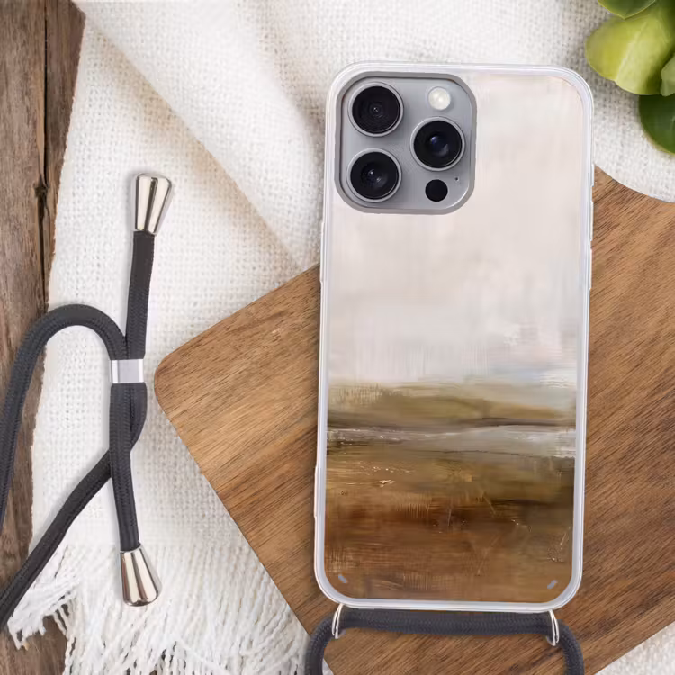 Abstract - Landschap - Natuur - Beige - Bruin Hoesje iPhone 16 Pro Max met koord klein -sfeer4