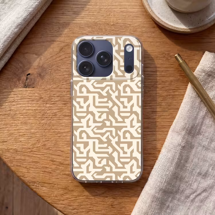 Modern - Abstract - Beige Telefoonhoesje iPhone 17 Pro klein 878 -sfeer1
