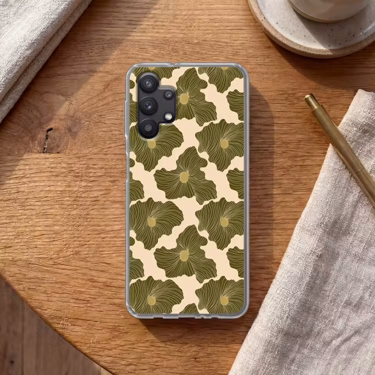 Modern - Abstract - Groen Telefoonhoesje Samsung Galaxy A32 5G klein 346 -sfeer1