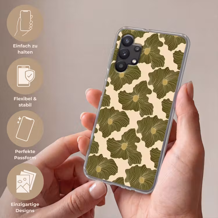 Modern - Abstract - Groen Telefoonhoesje Samsung Galaxy A32 5G klein 346 -sfeer3_DE