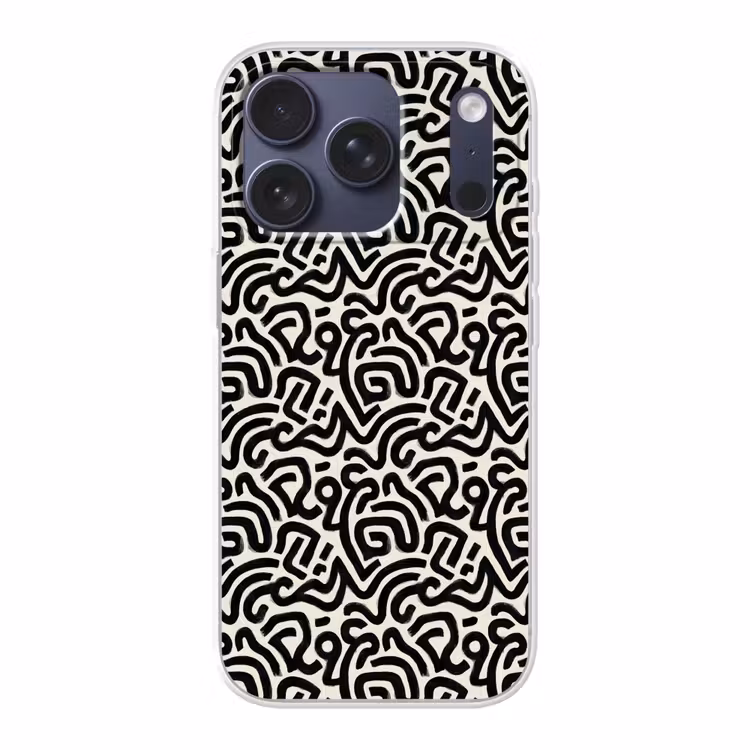 Modern - Abstract - Zwart Telefoonhoesje iPhone 17 Pro klein 878 -3d