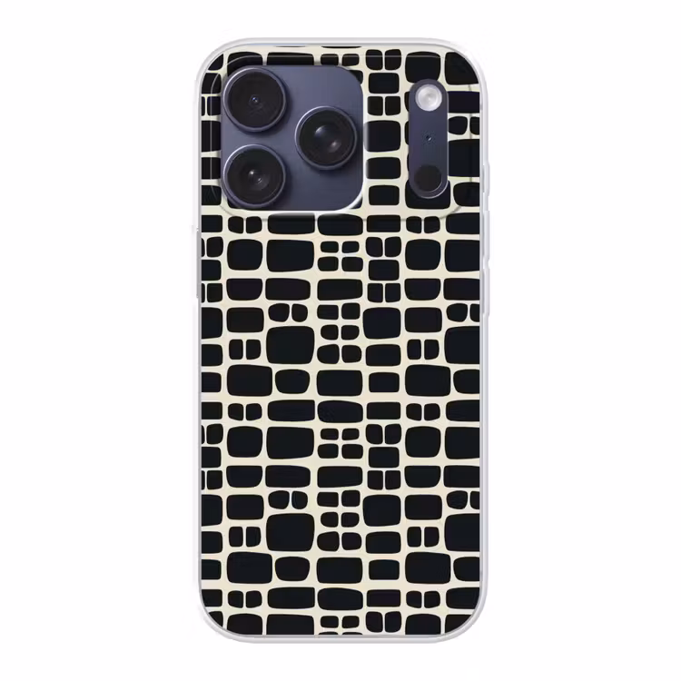 Modern - Organisch - Zwart Telefoonhoesje iPhone 17 Pro klein 878 -3d