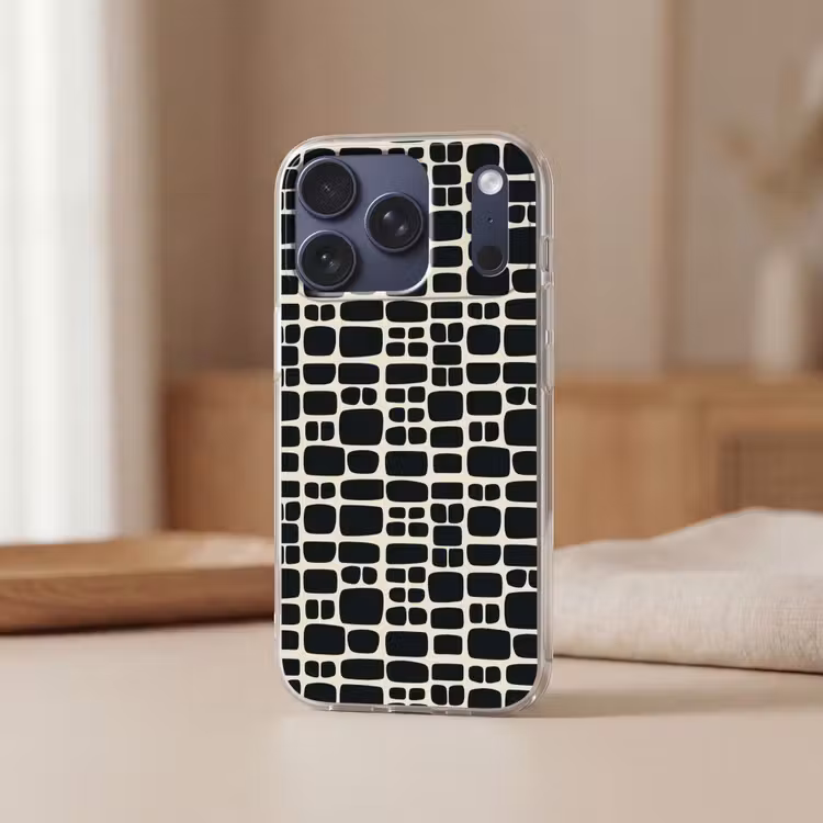 Modern - Organisch - Zwart Telefoonhoesje iPhone 17 Pro klein 878 -sfeer2