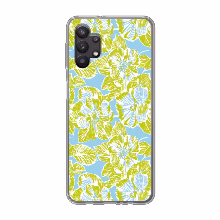 Modern - Bloemen - Groen Telefoonhoesje Samsung Galaxy A32 5G klein 346 -3d