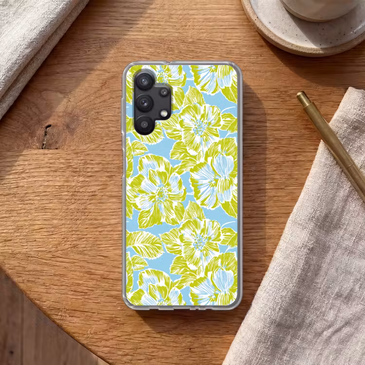 Modern - Bloemen - Groen Telefoonhoesje Samsung Galaxy A32 5G klein 346 -sfeer1