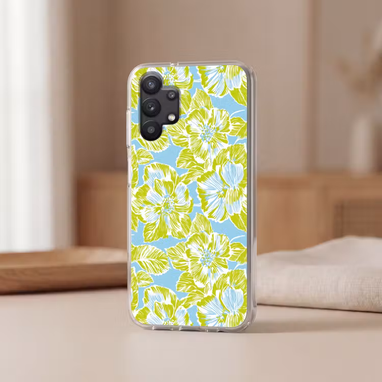 Modern - Bloemen - Groen Telefoonhoesje Samsung Galaxy A32 5G klein 346 -sfeer2