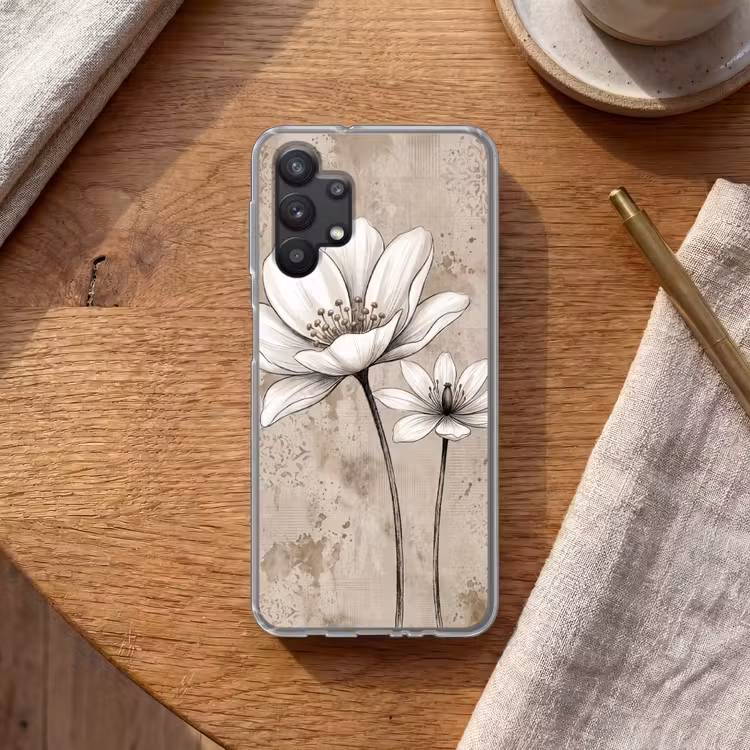 Modern - Design - Wit Telefoonhoesje Samsung Galaxy A32 5G klein -sfeer1