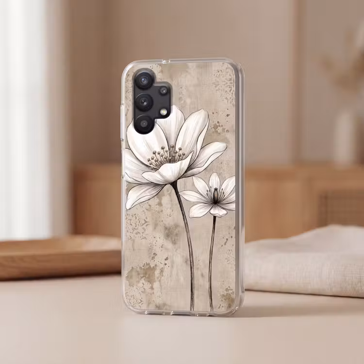 Modern - Design - Wit Telefoonhoesje Samsung Galaxy A32 5G klein -sfeer2