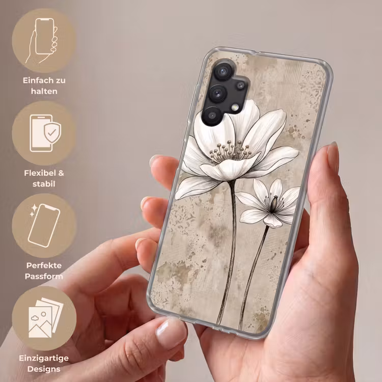 Modern - Design - Wit Telefoonhoesje Samsung Galaxy A32 5G klein -sfeer3_DE