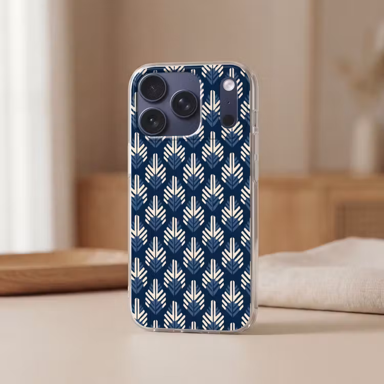Modern - Patroon - Blauw Telefoonhoesje iPhone 17 Pro klein 878 -sfeer2