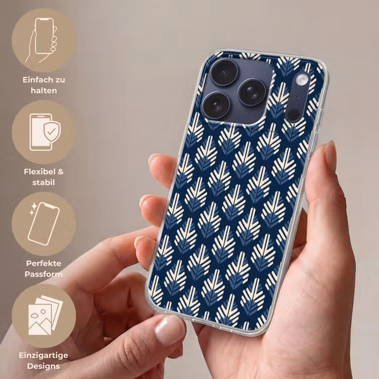 Modern - Patroon - Blauw Telefoonhoesje iPhone 17 Pro klein 878 -sfeer3_DE