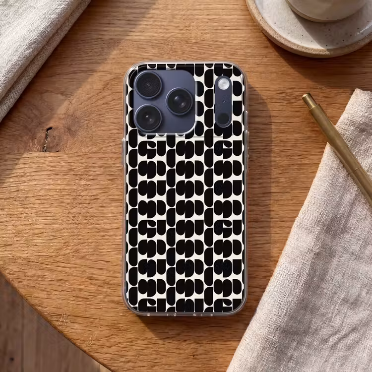 Modern - Patroon - Zwart Telefoonhoesje iPhone 17 Pro klein 878 -sfeer1