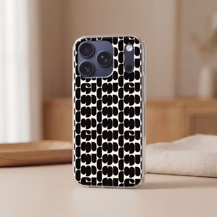 Modern - Patroon - Zwart Telefoonhoesje iPhone 17 Pro klein 878 -sfeer2