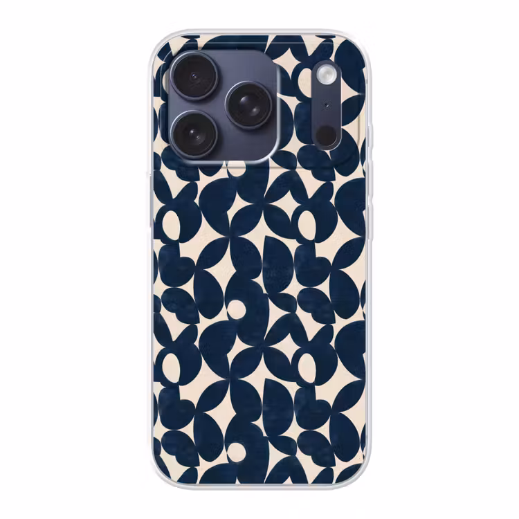 Modern - Geometrisch - Blauw Telefoonhoesje iPhone 17 Pro klein 878 -3d