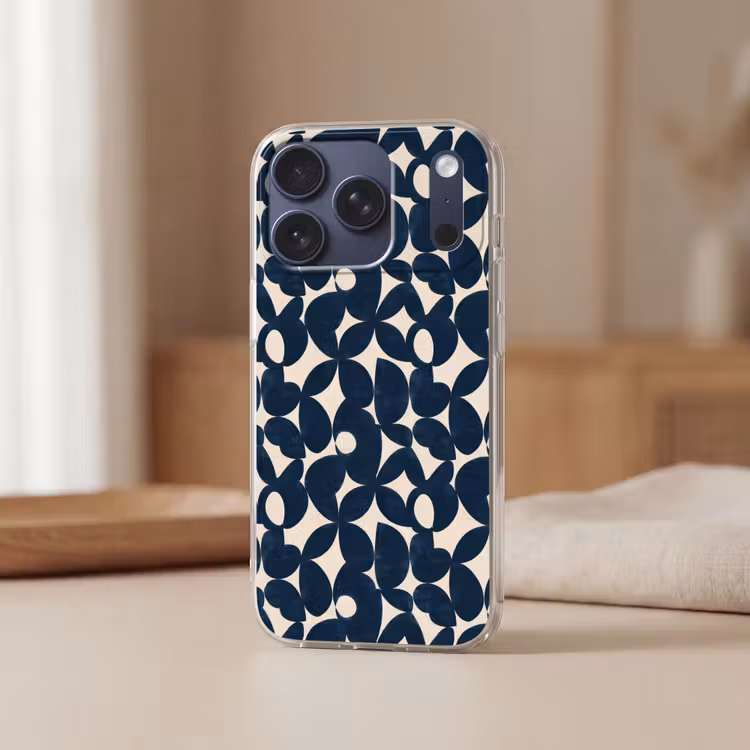 Modern - Geometrisch - Blauw Telefoonhoesje iPhone 17 Pro klein 878 -sfeer2