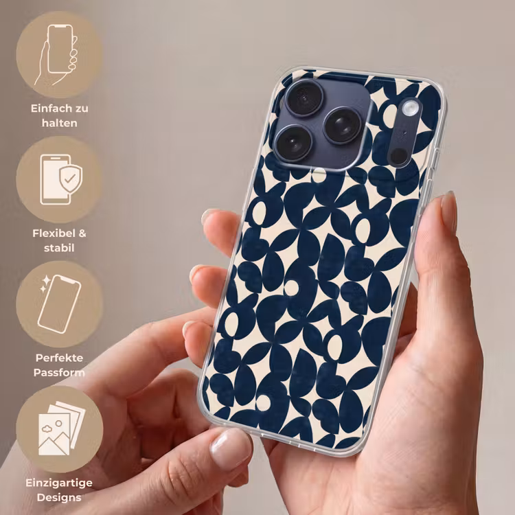 Modern - Geometrisch - Blauw Telefoonhoesje iPhone 17 Pro klein 878 -sfeer3_DE