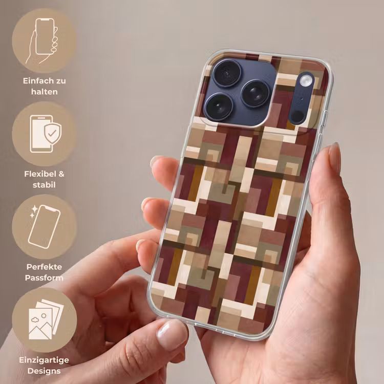 Modern - Geometrie - Kleurrijk Telefoonhoesje iPhone 17 Pro klein 878 -sfeer3_DE