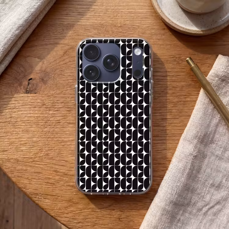 Modern - Geometrisch - Zwart Telefoonhoesje iPhone 17 Pro klein 878 -sfeer1