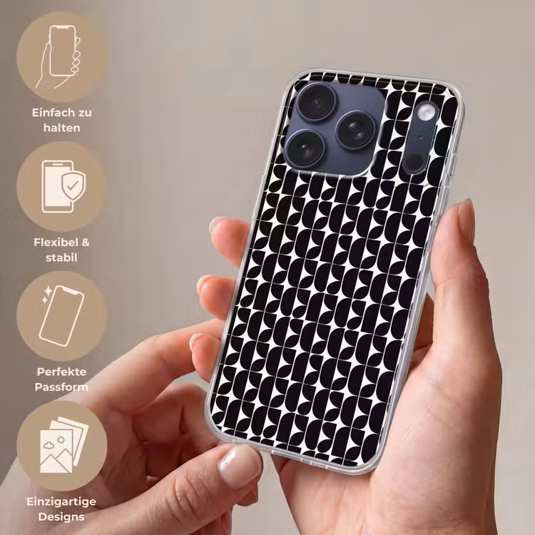Modern - Geometrisch - Zwart Telefoonhoesje iPhone 17 Pro klein 878 -sfeer3_DE