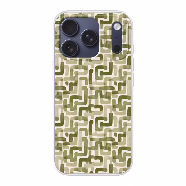 Modern - Grafisch - Groen Telefoonhoesje iPhone 17 Pro klein 878 -3d