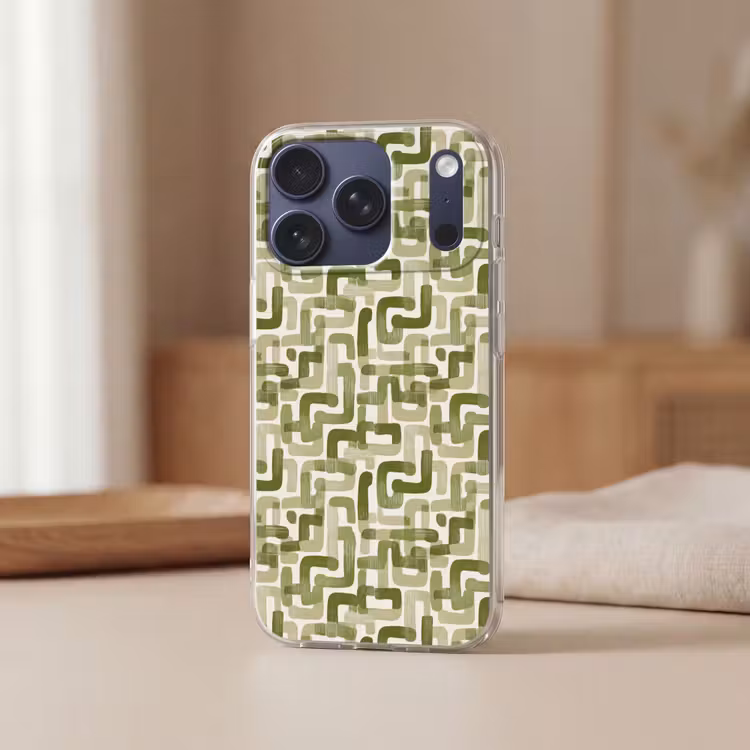Modern - Grafisch - Groen Telefoonhoesje iPhone 17 Pro klein 878 -sfeer2