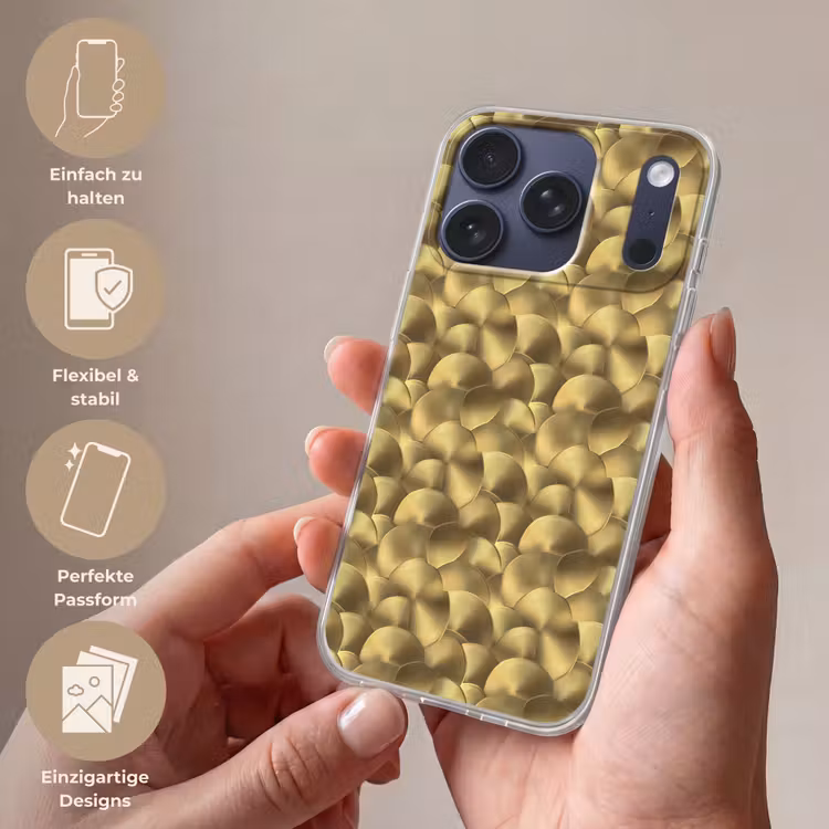 Modern - Cirkel - Goud Telefoonhoesje iPhone 17 Pro klein 878 -sfeer3_DE