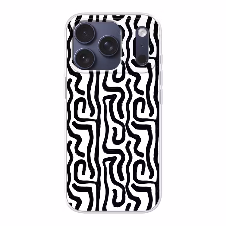 Modern - Lijnen - Zwart Telefoonhoesje iPhone 17 Pro klein 878 -3d