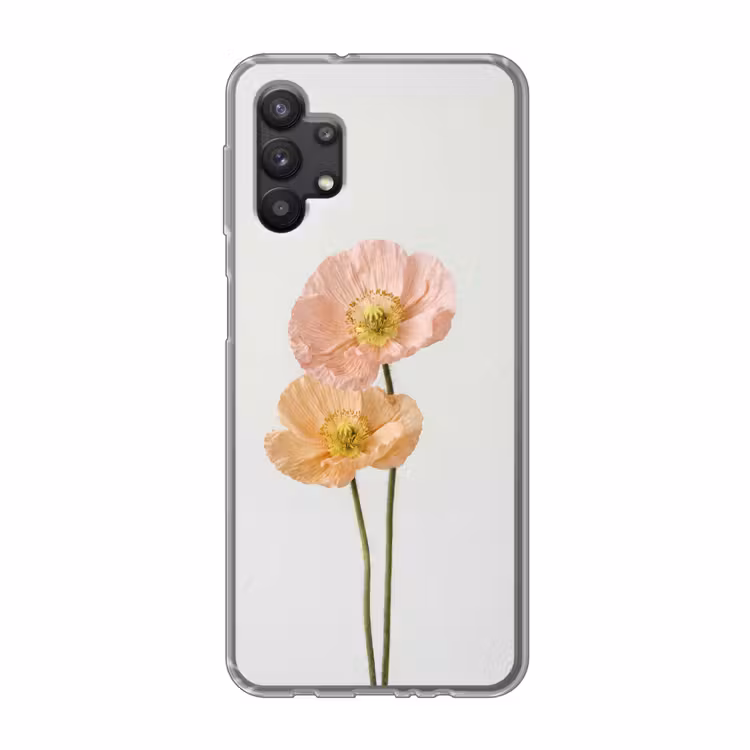 Papavers - Botanisch - Roze Telefoonhoesje Samsung Galaxy A32 5G klein -3d