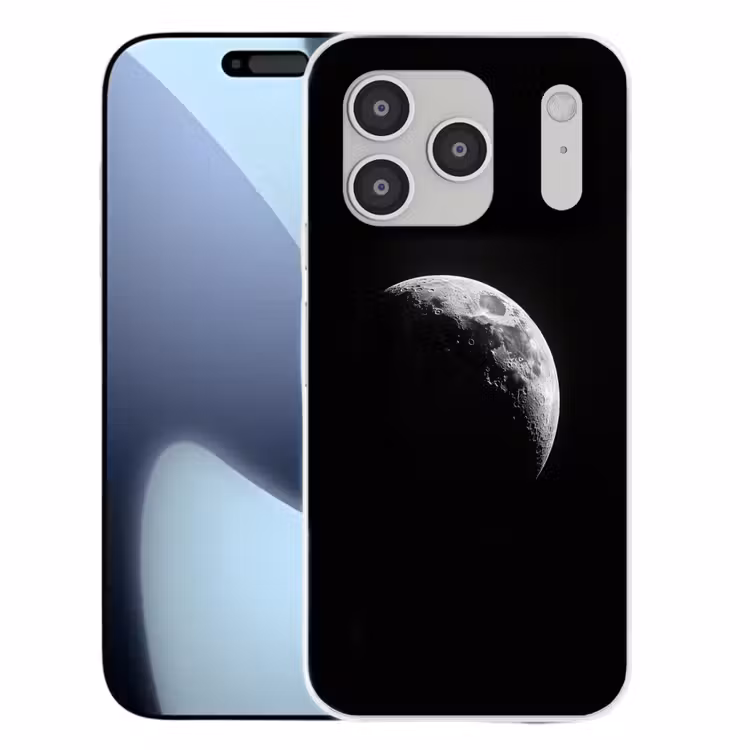Maan - Hemel - Zwart - Schaduw Telefoonhoesje iPhone 17 Pro klein -3d