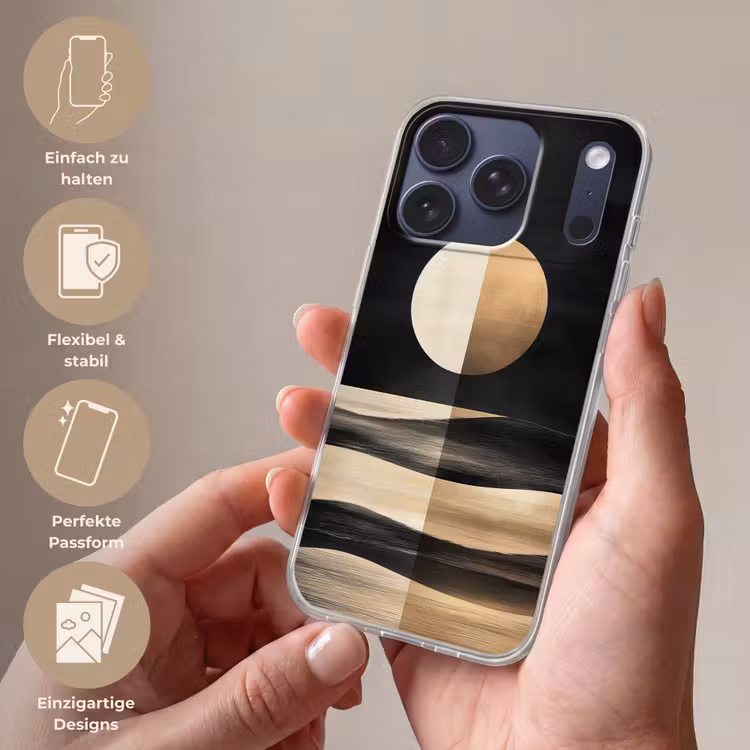 Maan - Cirkel - Goud Telefoonhoesje iPhone 17 Pro klein -sfeer3_DE