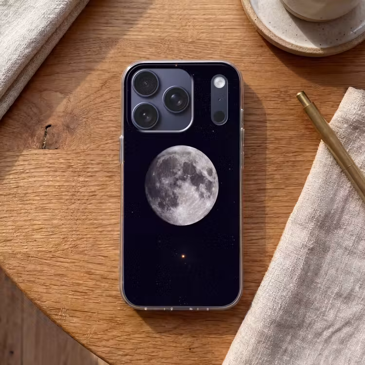 Handyhülle - Mond – Sterne – Weltraum - Maan - Sterren - Ruimte Telefoonhoesje iPhone 17 Pro klein