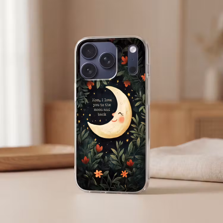 Maan - Quote - Bloemen - Sterren Telefoonhoesje iPhone 17 Pro klein -sfeer2