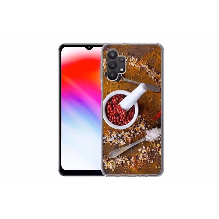 Vijzel - Kruiden - Lepels - Specerijen - Bruin - Peper Telefoonhoesje Samsung Galaxy A32 5G klein -dubbelA32_5G